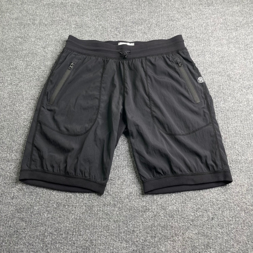 Reigning Champ Shorts Mens Large Black Athletic Nylon Zipper Pockets Canada